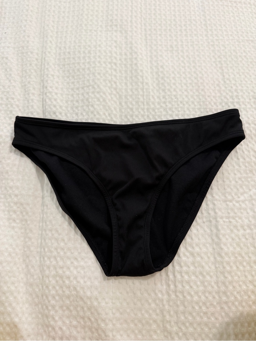 Black Ribbed Bikini Bottom